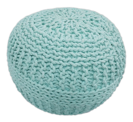 Handmade Aqua Macrame Pouf Ottoman - Footstool, Chair or Footrest | TRD113
