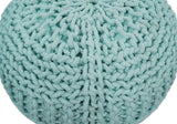 Handmade Aqua Macrame Pouf Ottoman - Footstool, Chair or Footrest | TRD113