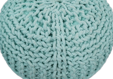 Handmade Aqua Macrame Pouf Ottoman - Footstool, Chair or Footrest | TRD113