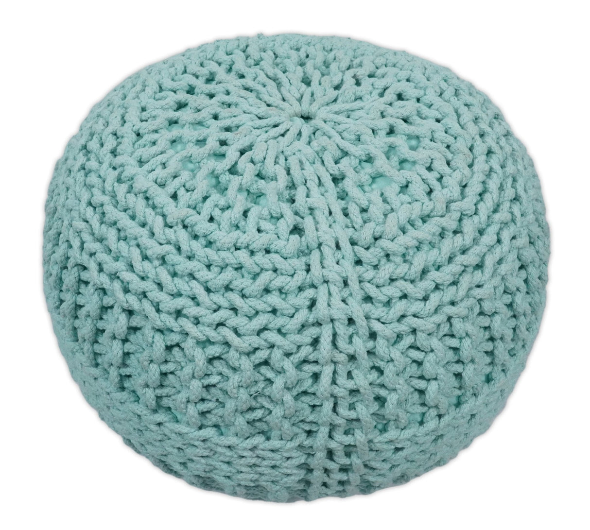 Handmade Aqua Macrame Pouf Ottoman - Footstool, Chair or Footrest | TRD113