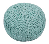 Handmade Aqua Macrame Pouf Ottoman - Footstool, Chair or Footrest | TRD113