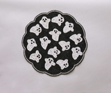 Handmade Beaded Ghost Placemat Halloween Table Decor Spooky Bead Table Mat Cute Ghost Centerpiece Goth Holiday Decoration-Table tops-Parc Decor