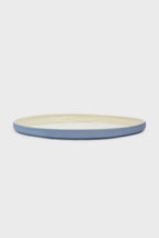 Handmade Blue Porcelain Dinner Plates. Forget-me-not/Chocolate