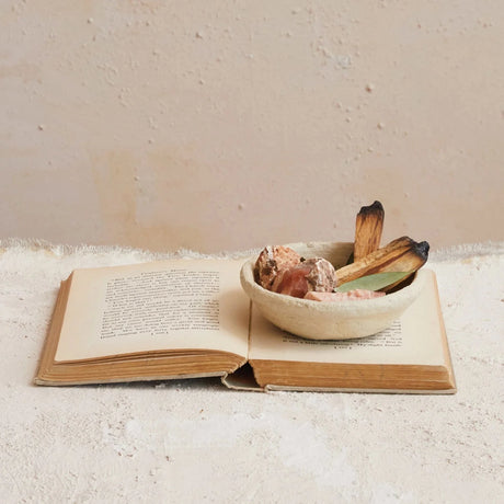 Handmade Paper Mache Small Bowl-Decorative Bowls-Parc Decor