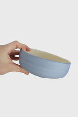 Handmade Porcelain Bowl. Forget-me-not/Chocolate
