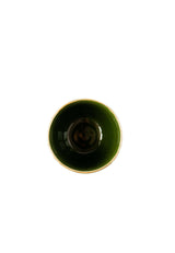 Handmade Porcelain Coffee Cup with Gold Rim. Green