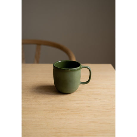 Handmade Porcelain Coffee Mug. Green