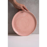 Handmade Porcelain Dinner Plates. Powder Pink