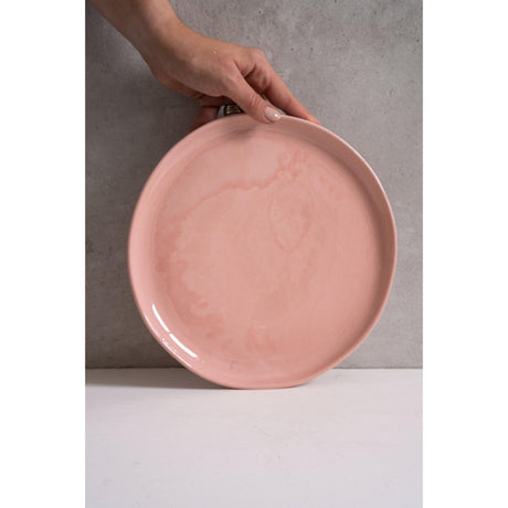 Handmade Porcelain Dinner Plates. Powder Pink