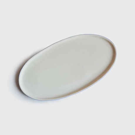 Handmade Porcelain Oval Serving Platter. Forget-me-not/Chocolate-Parc Decor