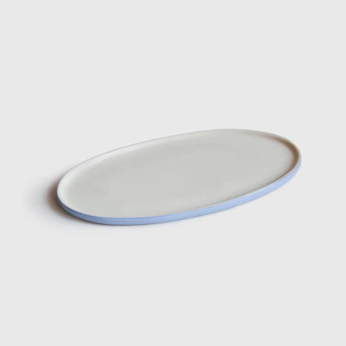 Handmade Porcelain Oval Serving Platter. Forget-me-not/Chocolate-Parc Decor