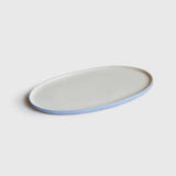 Handmade Porcelain Oval Serving Platter. Forget-me-not/Chocolate-Parc Decor