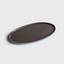 Handmade Porcelain Oval Serving Platter. Forget-me-not/Chocolate
