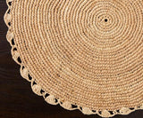 Handmade Raffia Woven Placemat – Round Table Mats for Kitchen Dining Table Top Rug Mats & Dinner Table Mates-table tops-Parc Decor