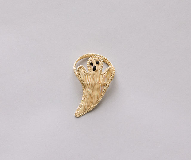 Handmade Rattan Ghost Napkin Ring for Halloween Table Setting, Rustic Fall Decor, Boho Spooky Party Napkin Holder, Natural Wicker Accent-Napkins-Parc Decor