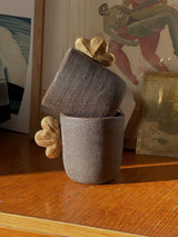 Handmade Stoneware Coffee Cup "Pumpernickel" with Gold Leaf