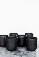 Handmade Stoneware Cup - Black Matte Cup for Coffee and Tea