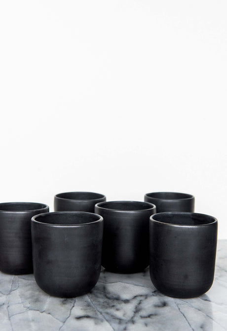 Handmade Stoneware Cup - Black Matte Cup for Coffee and Tea