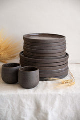 Handmade Stoneware Dinner Plates "Pumpernickel"-Parc Decor