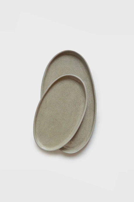 Handmade Stoneware Serving Platter "Concrete"