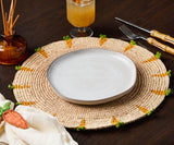 Handwoven Carrot Round Raffia Placemat – Artisan Table Décor-table tops-Parc Decor