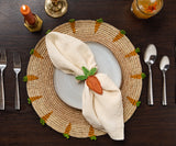 Handwoven Carrot Round Raffia Placemat – Artisan Table Décor-table tops-Parc Decor
