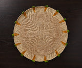 Handwoven Carrot Round Raffia Placemat – Artisan Table Décor-table tops-Parc Decor