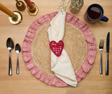 Handwoven Heart Napkin Rings – Set of 4 Palm Napkin Holders-Napkins-Parc Decor