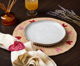 Handwoven Heart Napkin Rings – Set of 4 Palm Napkin Holders-Napkins-Parc Decor