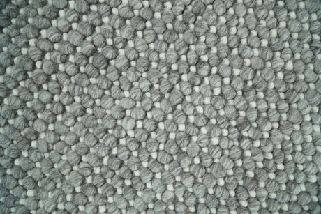 Handwoven Modern Solid Gray Wool Area Rug