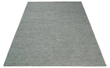 Handwoven Modern Solid Gray Wool Area Rug
