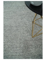 Handwoven Modern Solid Gray Wool Area Rug