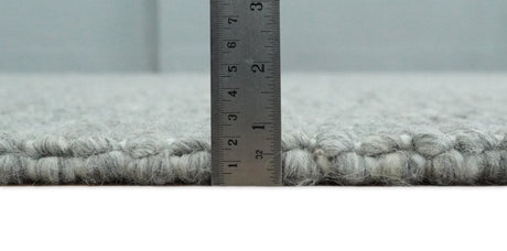 Handwoven Modern Solid Gray Wool Area Rug