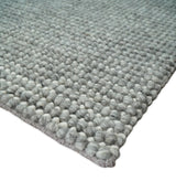 Handwoven Modern Solid Gray Wool Area Rug