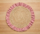 Handwoven Raffia Ruffle Placemat – Boho Chic Table Décor – Summer Table Accent-table tops-Parc Decor
