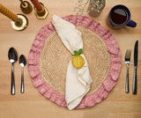 Handwoven Raffia Ruffle Placemat – Boho Chic Table Décor – Summer Table Accent-table tops-Parc Decor