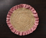 Handwoven Raffia Ruffle Placemat – Boho Chic Table Décor – Summer Table Accent-table tops-Parc Decor