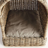 Handwoven Rattan Canopy Dog Bed with Cushion-pet bed-Parc Decor