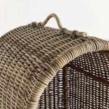 Handwoven Rattan Canopy Dog Bed with Cushion-pet bed-Parc Decor