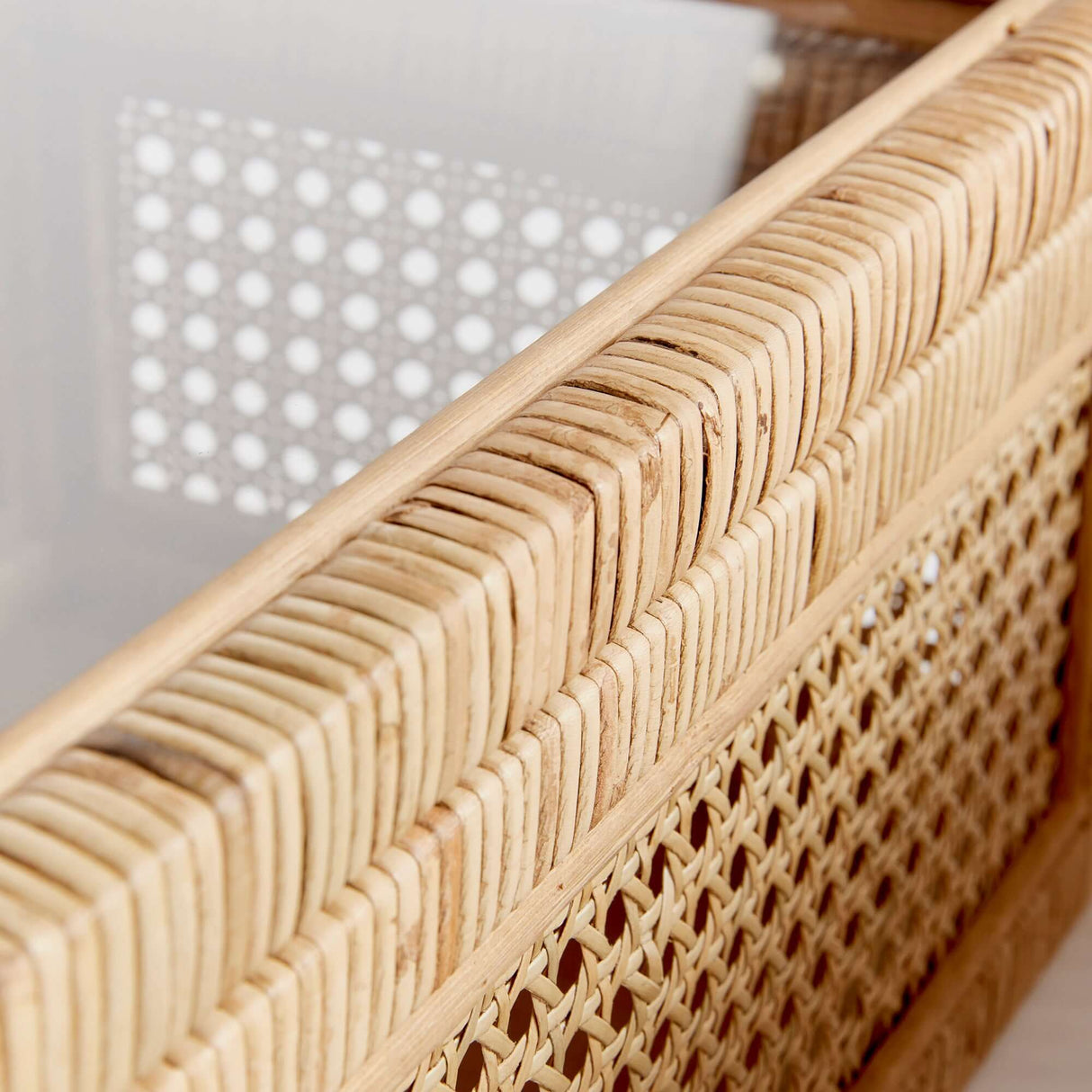 Handwoven Rattan Storage Boxes with Glass Window Lids (Set of 2)-Storage Boxes-Parc Decor