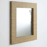 Handwoven Rectangle Water Grass Wall Mirror-Wall Mirror-Parc Decor