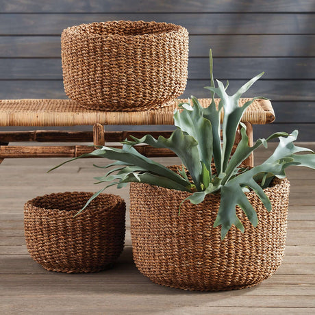 Handwoven Seagrass Storage Baskets (Set of 3)-Storage Baskets-Parc Decor