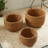 Handwoven Seagrass Storage Baskets (Set of 3)-Storage Baskets-Parc Decor