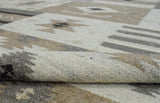 Handwoven Tribal Patterns Brown and Gray Wool Area Rug