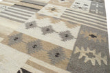 Handwoven Tribal Patterns Brown and Gray Wool Area Rug