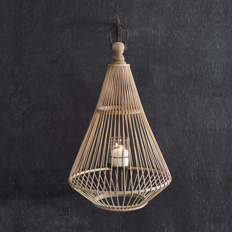 Hanging Candle Lantern in Rattan-Lantern-Parc Decor