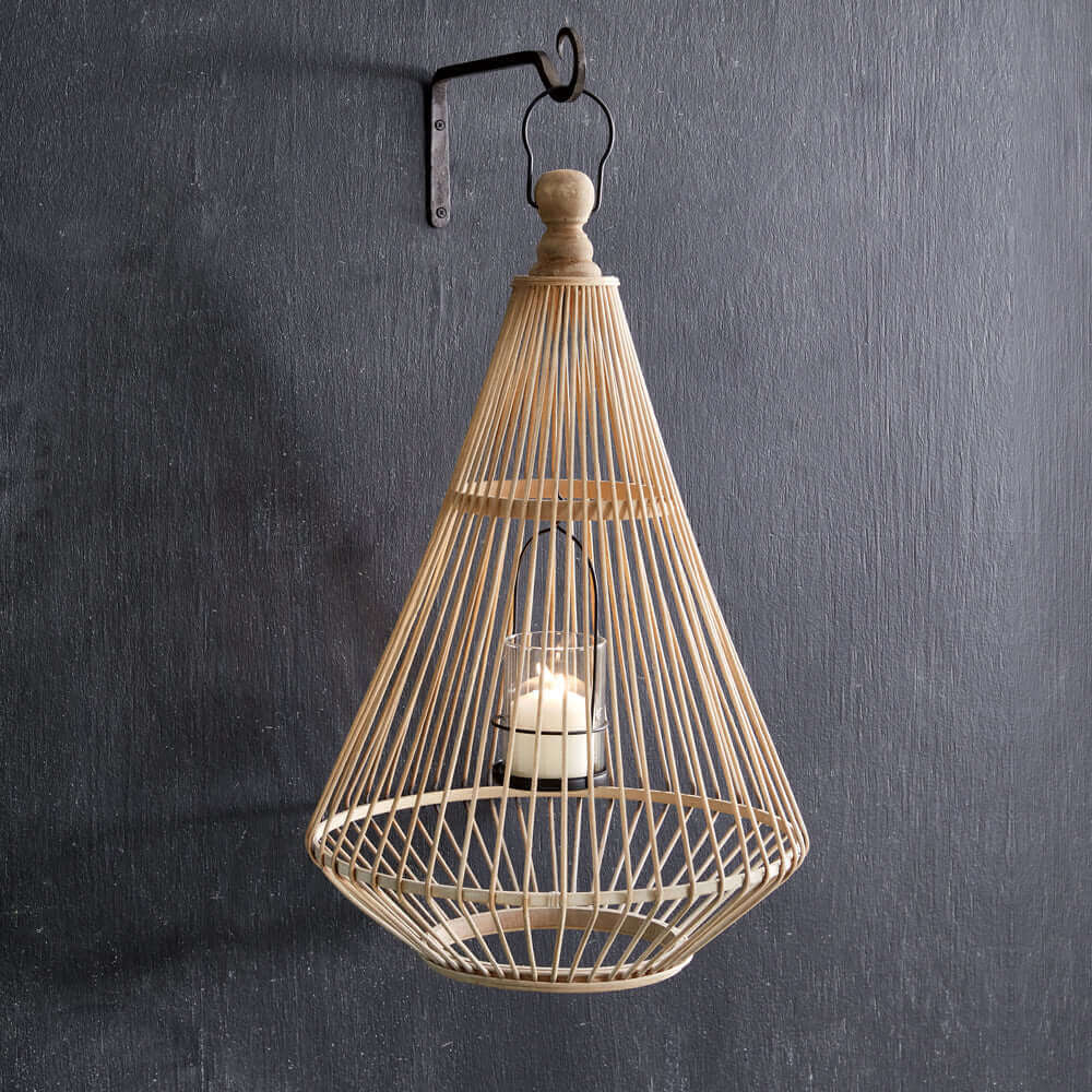 Hanging Candle Lantern in Rattan-Lantern-Parc Decor
