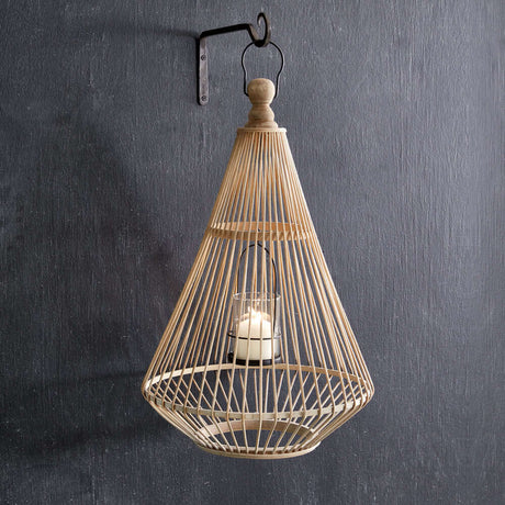 Hanging Candle Lantern in Rattan-Lantern-Parc Decor