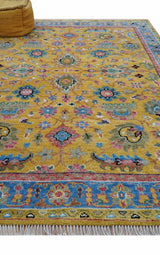 Hanoi Oriental Design Mustard Hand Knotted Wool Area Rug