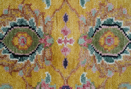 Hanoi Oriental Design Mustard Hand Knotted Wool Area Rug